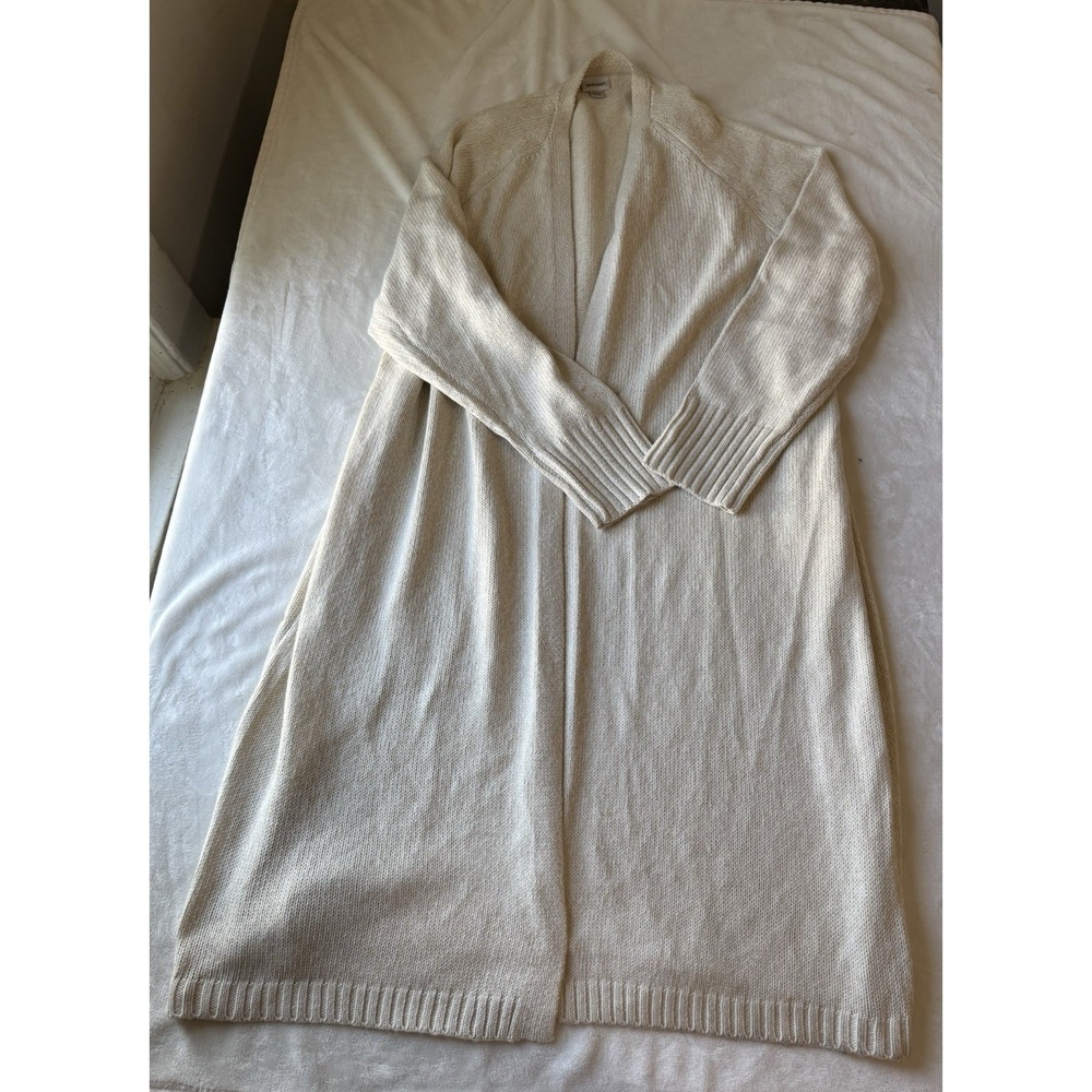 Avenue Women's ivory long sleeve long open cardigan sweater Size 30/32
